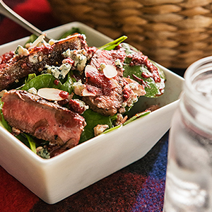 Cherry Almond Blue Steak Salad